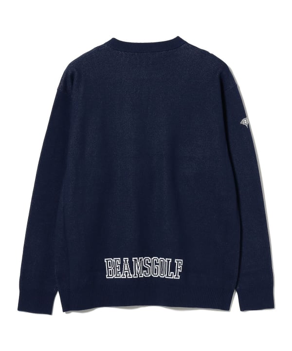 BEAMS GOLF クルーネックセーター L ネイビー お買い得商店街
