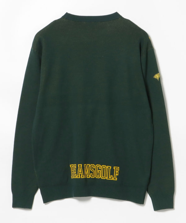 ビームスゴルフ スウェット イエロー ハイネック ストレッチ 総柄 BEAMS GOLF（ビームス ゴルフ）〈MEN〉ORANGE LABEL / NYロゴ 総