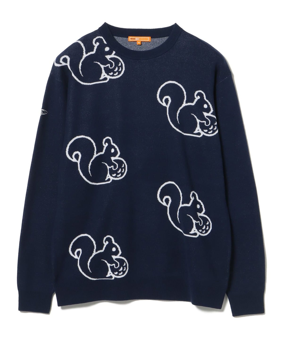 美品　BEAMS GOLF ビームスゴルフ　プルオーバーゴルフセーター BEAMS GOLF（ビームス ゴルフ）ORANGE LABEL / リス総柄 プルオーバー