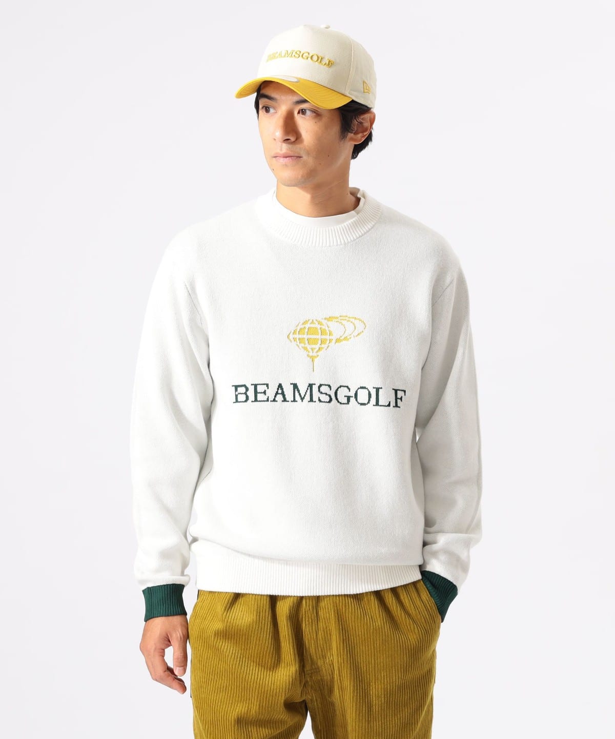 ORANGE LABEL / ジャカードロゴ バイカラーニット. トップス MEN WHITE XL ORANGE LABEL / ジャカードロゴ バイカラーニット. トップス MEN WHITE XL
