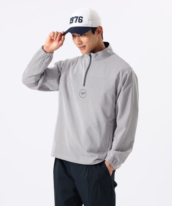 ORANGE LABEL / シアサッカー 撥水 ハーフジップ ブルゾン Model : H:185 B:93 W:72 H:92  Size：L