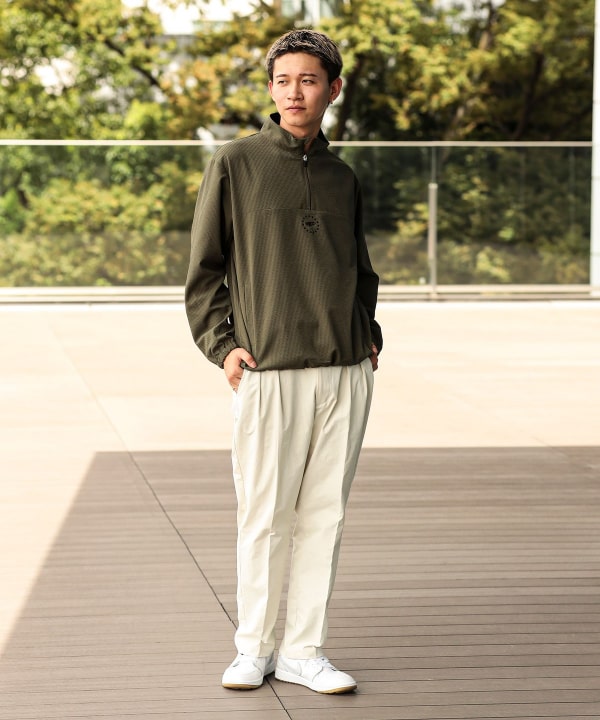 ORANGE LABEL / シアサッカー 撥水 ハーフジップ ブルゾン Model：H178 Size：L