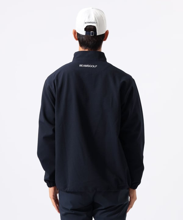 ORANGE LABEL / シアサッカー 撥水 ハーフジップ ブルゾン Model : H:185 B:93 W:72 H:92  Size：L