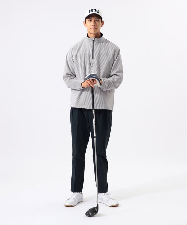 ORANGE LABEL / シアサッカー 撥水 ハーフジップ ブルゾン Model : H:185 B:93 W:72 H:92  Size：L