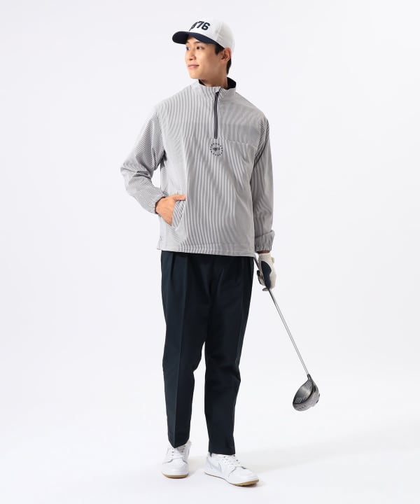 ORANGE LABEL / シアサッカー 撥水 ハーフジップ ブルゾン Model : H:185 B:93 W:72 H:92  Size：L