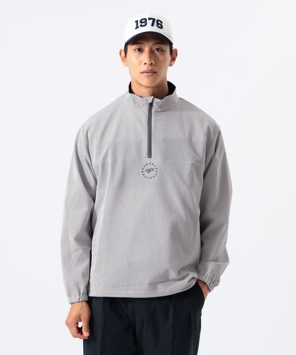 ORANGE LABEL / シアサッカー 撥水 ハーフジップ ブルゾン Model : H:185 B:93 W:72 H:92  Size：L