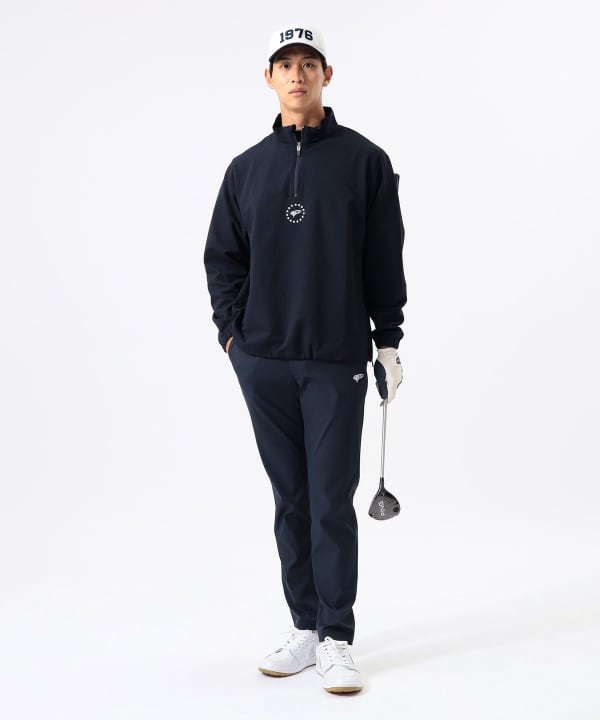 ORANGE LABEL / シアサッカー 撥水 ハーフジップ ブルゾン Model : H:185 B:93 W:72 H:92  Size：L