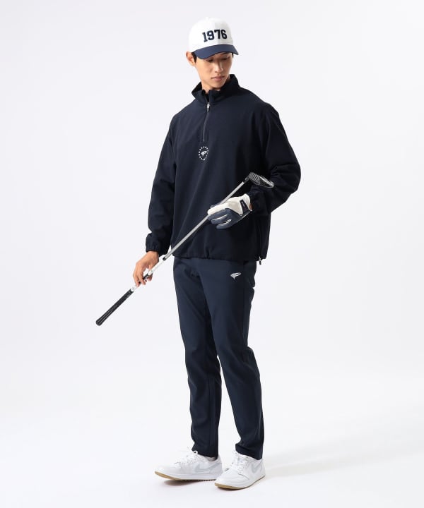 ORANGE LABEL / シアサッカー 撥水 ハーフジップ ブルゾン Model : H:185 B:93 W:72 H:92  Size：L