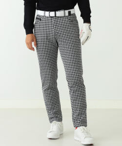 ▲BEAMS GOLF ORANGE LABEL / ソーラーセンサー 星柄ハウンドトゥース ジャージ パンツ