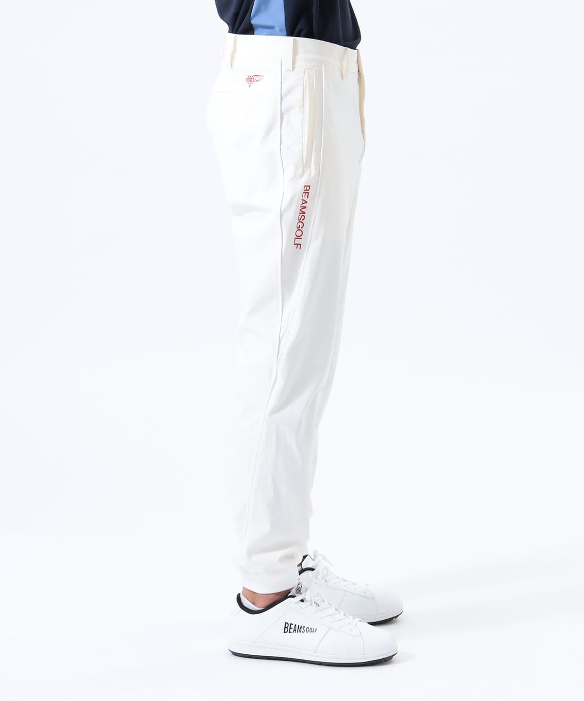 BEAMS GOLF ビームスゴルフナイロンパンツメンズ薄手ロゴS 白
