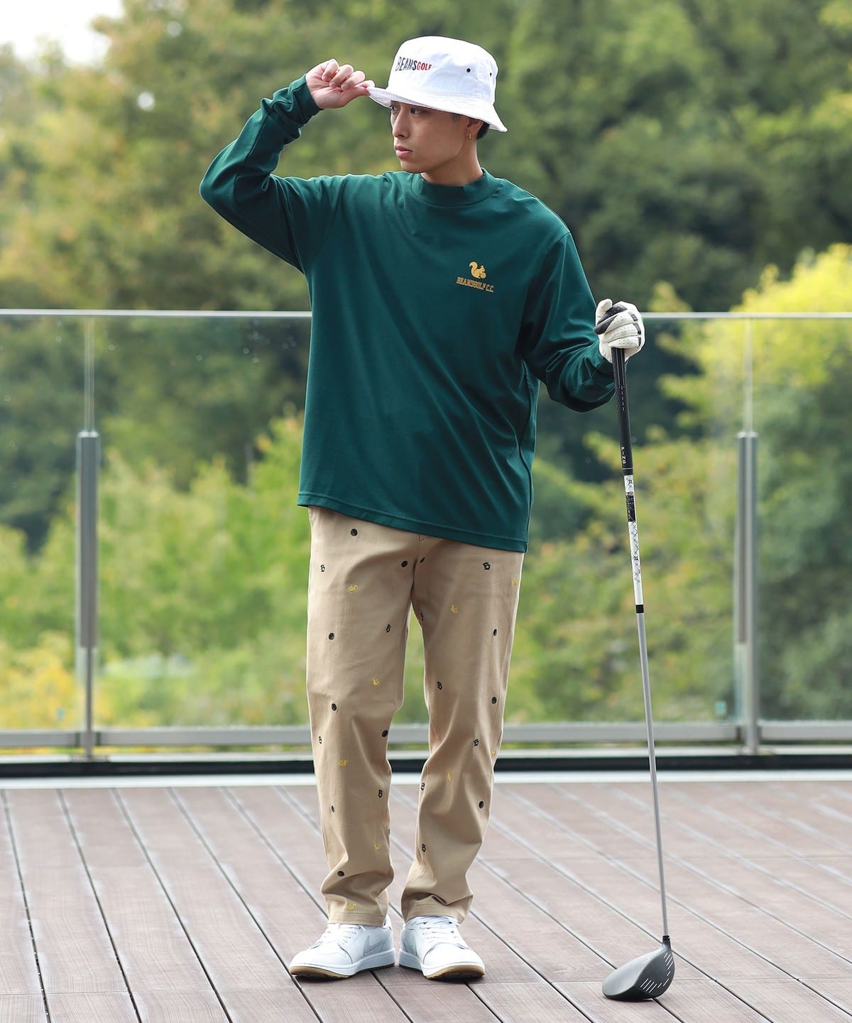 BEAMS GOLF ビームスゴルフ 裏起毛 パンツ　オリーブ 44 BEAMS GOLF（ビームス ゴルフ）〈MEN〉 ORANGE LABEL / エンブロイ