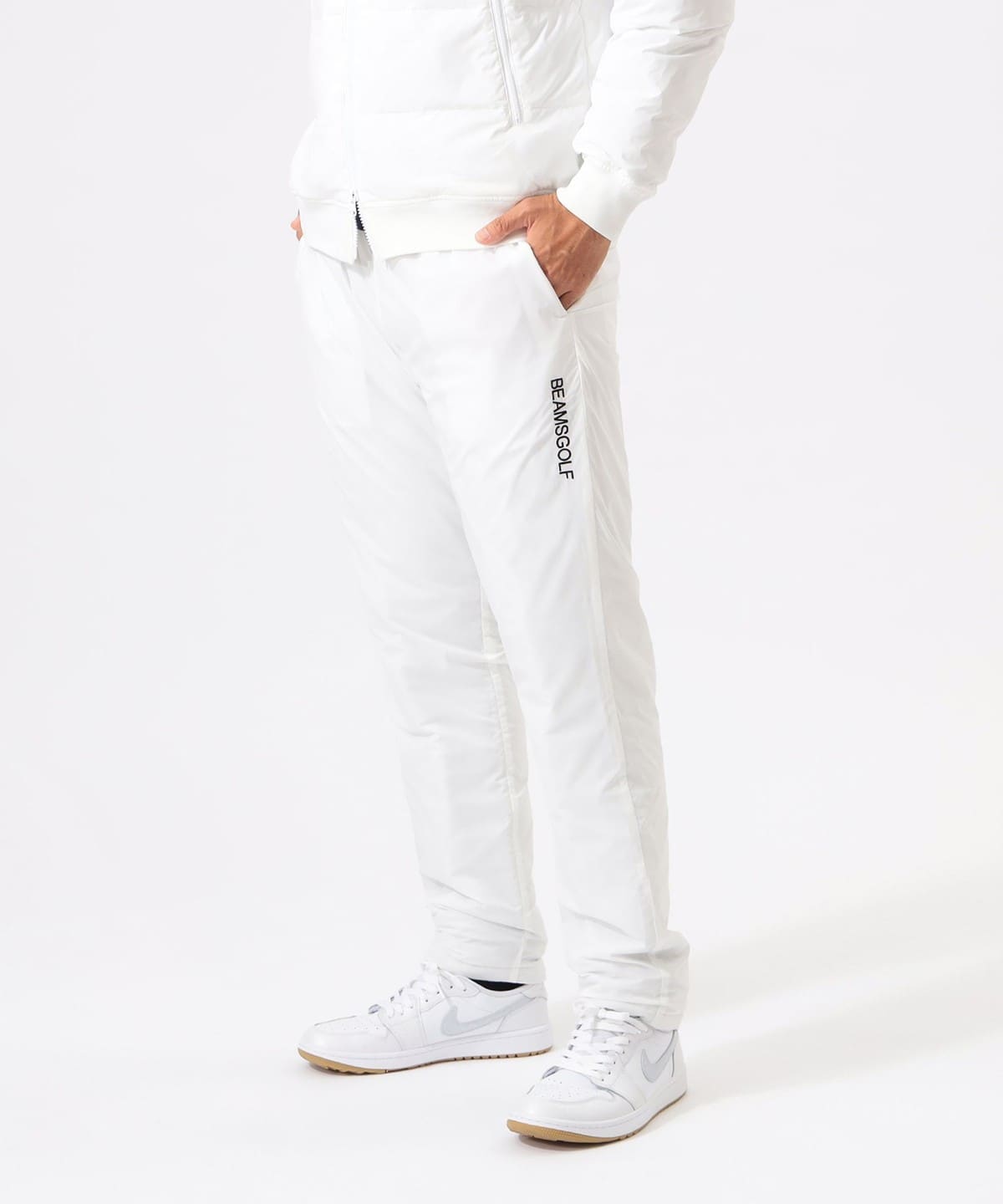 BEAMS GOLF ビームスゴルフ　ナイロンパンツ　メンズ　薄手　ロゴ　S 白 BEAMS GOLF（ビームス ゴルフ）〈MEN〉 ORANGE LABEL / US