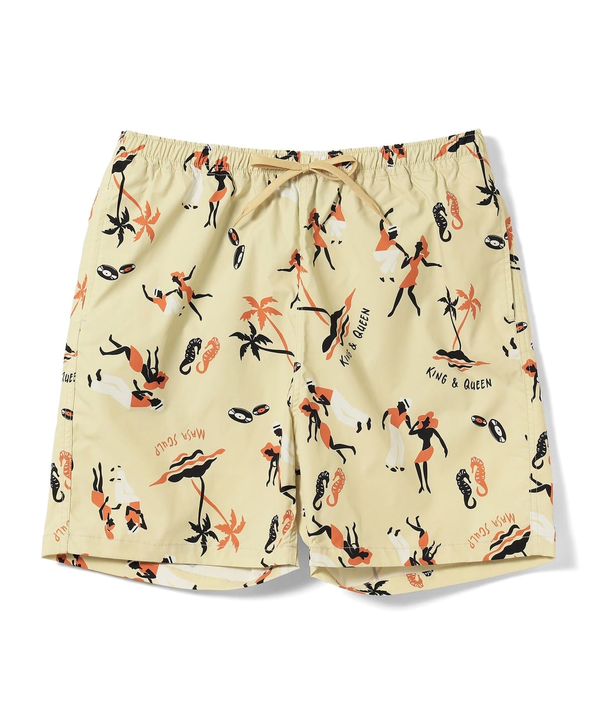 Aloha Blossom / KING & QUEEN ビーチショーツ パンツ MEN BEIGE S Aloha Blossom / KING & QUEEN ビーチショーツ パンツ MEN BEIGE S