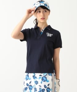 BEAMS GOLF ORANGE LABEL / フラワー スクリプト ポロシャツ