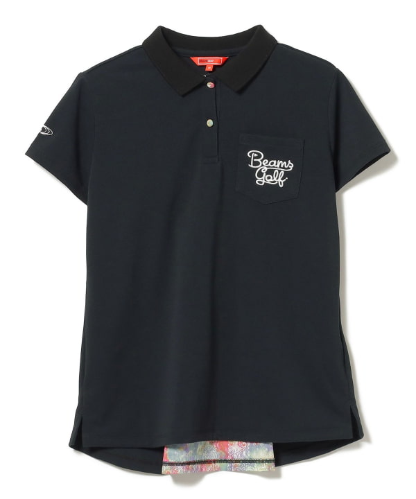 BEAMS GOLF ORANGE LABEL / スターフラッグロゴ 切替 ポロシャツ