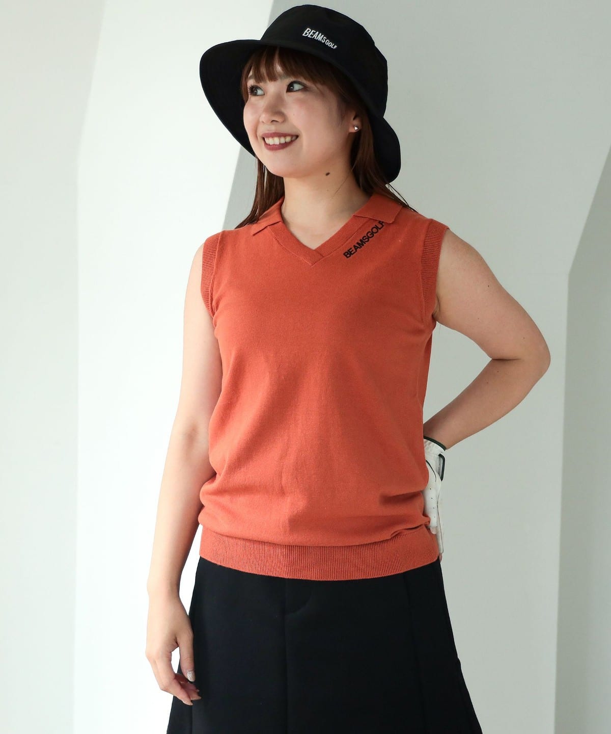 ORANGE LABEL / ノースリーブ ニット ポロシャツ シャツ・ブラウス WOMEN TERRA COTTA M ORANGE LABEL / ノースリーブ ニット ポロシャツ シャツ・ブラウス WOMEN TERRA COTTA M