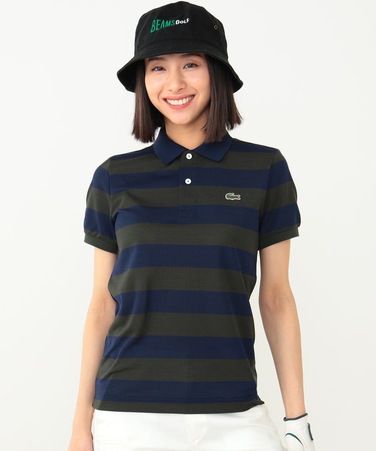 〈WOMEN〉Lacoste for BEAMS GOLF / 別注 ボーダー ポロシャツ