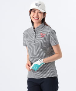 BEAMS GOLF ORANGE LABEL / 女裝 Coolmax 足球 條紋 POLO衫