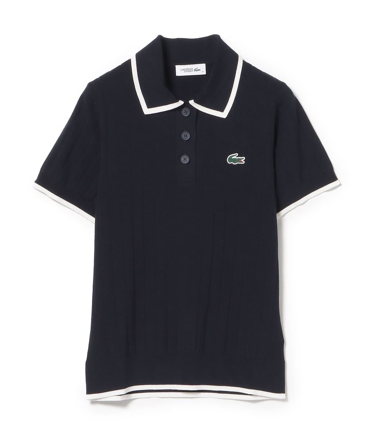 LACOSTE ラコステ / エッジ配色 ゴルフニット ポロシャツ シャツ・ブラウス WOMEN NAVY 34 LACOSTE ラコステ / エッジ配色 ゴルフニット ポロシャツ シャツ・ブラウス WOMEN NAVY 34