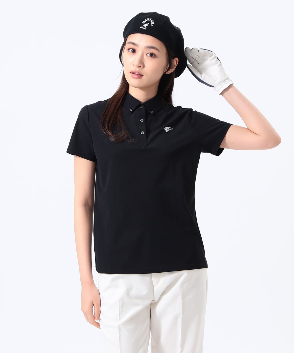 ORANGE LABEL / ワンポイント ボタンダウン ポロシャツ シャツ・ブラウス WOMEN BLACK S ORANGE LABEL / ワンポイント ボタンダウン ポロシャツ シャツ・ブラウス WOMEN BLACK S