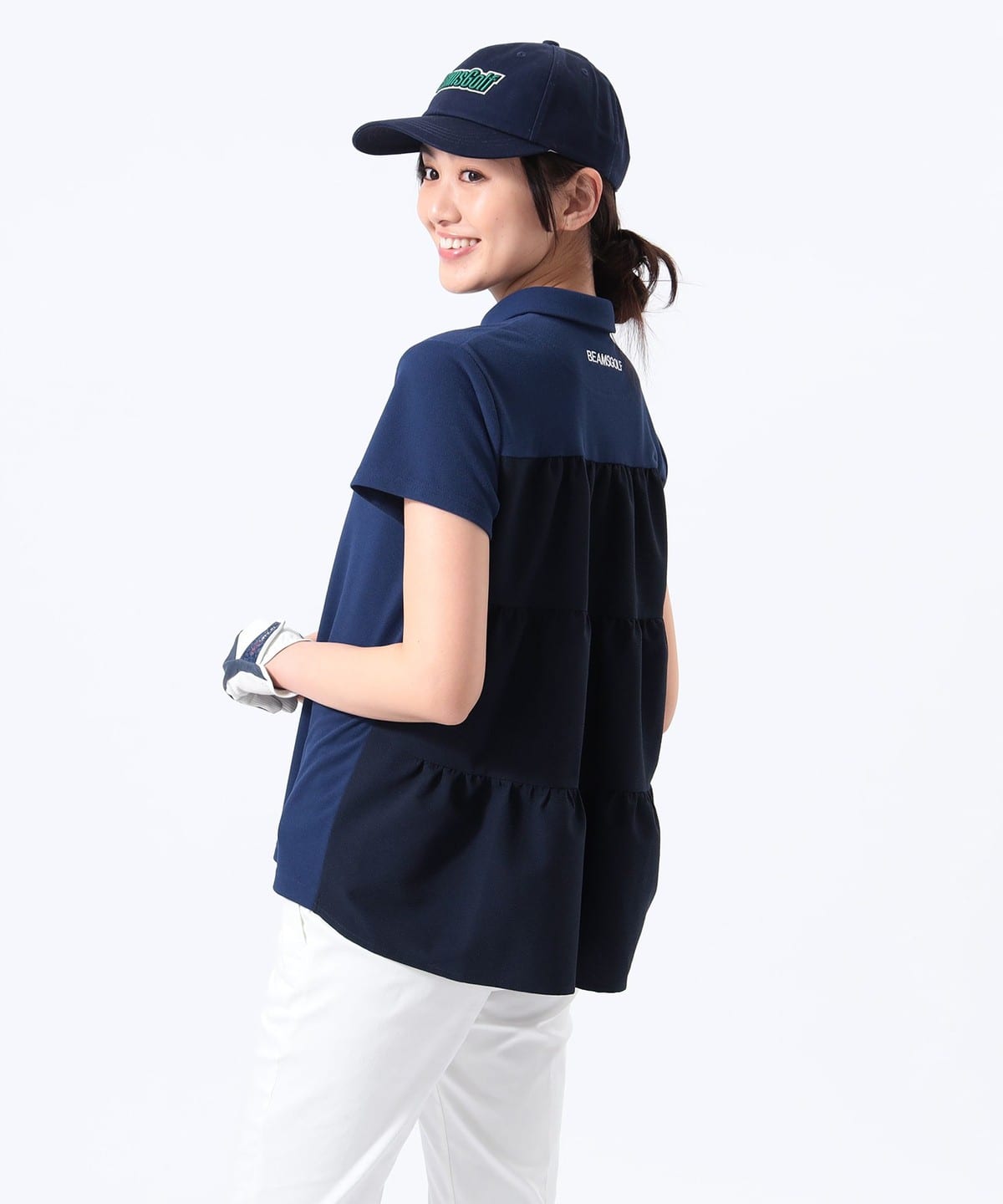 ORANGE LABEL / バックティアード ポロシャツ シャツ・ブラウス WOMEN NAVY S ORANGE LABEL / バックティアード ポロシャツ シャツ・ブラウス WOMEN NAVY S