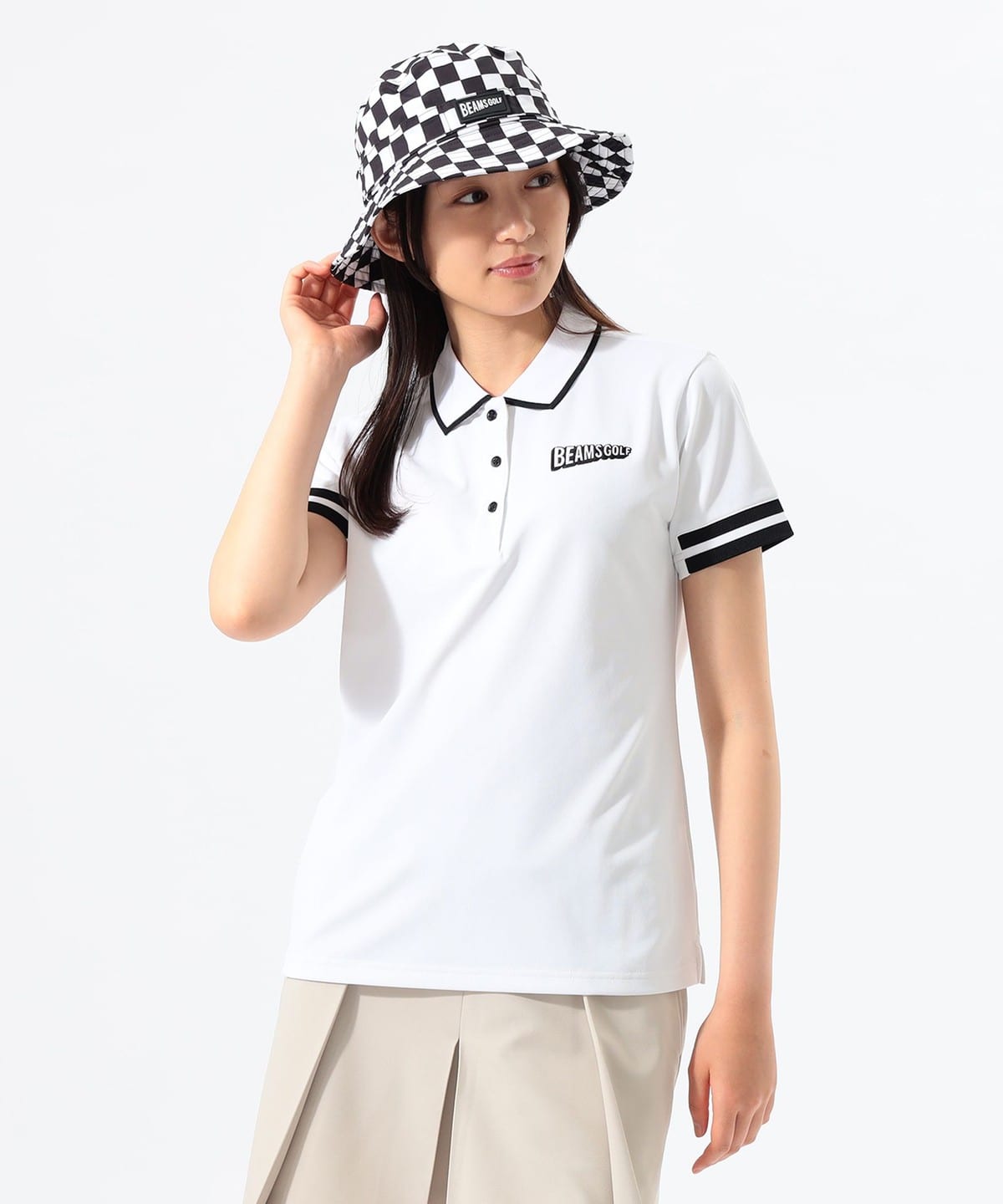 ORANGE LABEL / 吸水速乾 鹿の子 ライン ポロシャツ【DRY・UV・STRETCH】 シャツ・ブラウス WOMEN WHITE S ORANGE LABEL / 吸水速乾 鹿の子 ライン ポロシャツ【DRY・UV・STRETCH】 シャツ・ブラウス WOMEN WHITE S