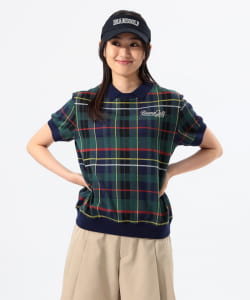 【+15%ポイントUP】ORANGE LABEL / 襟付き チェック 半袖プルオーバー