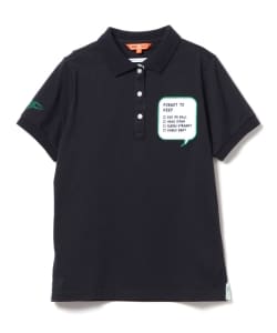 BEAMS GOLF ORANGE LABEL / フラワー メッセージ ポロシャツ