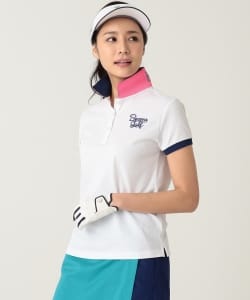 BEAMS GOLF ORANGE LABEL / エリ裏 ロゴ入り ポロシャツ