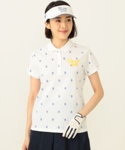 BEAMS GOLF ORANGE LABEL / B×TEE総柄 ロゴ ポロシャツ