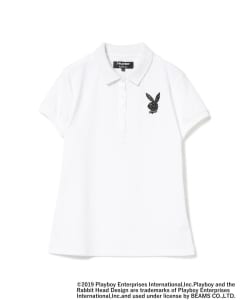 ▲＜WOMEN＞PLAYBOY×BEAMS GOLF / 別注 エリ裏 ジャカード ロゴ ポロシャツ