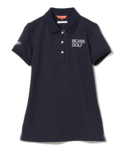 ▲BEAMS GOLF ORANGE LABEL / エリ裏 フラワープリント ポロシャツ