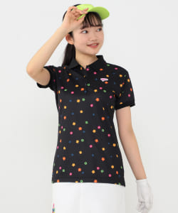 〈WOMEN〉BEAMS GOLF ORANGE LABEL / カラフル フラワー ポロシャツ