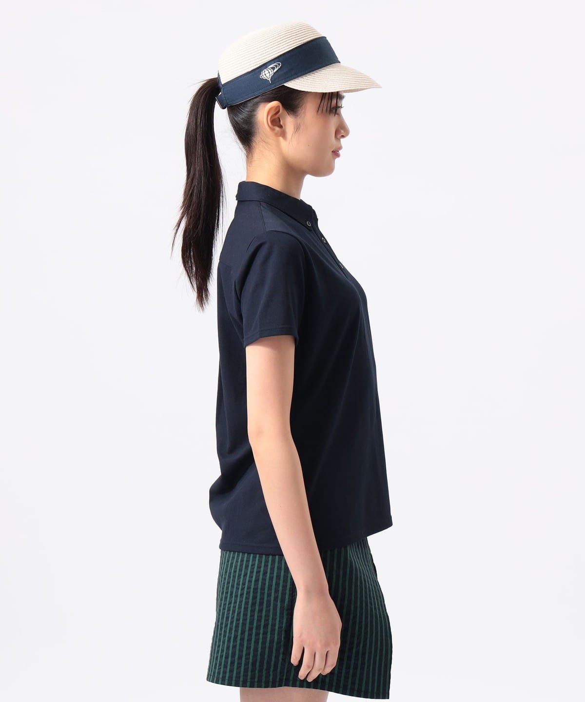 BEAMS GOLF BEAMS GOLF ORANGE / Pique Button-Down Polo Shirt