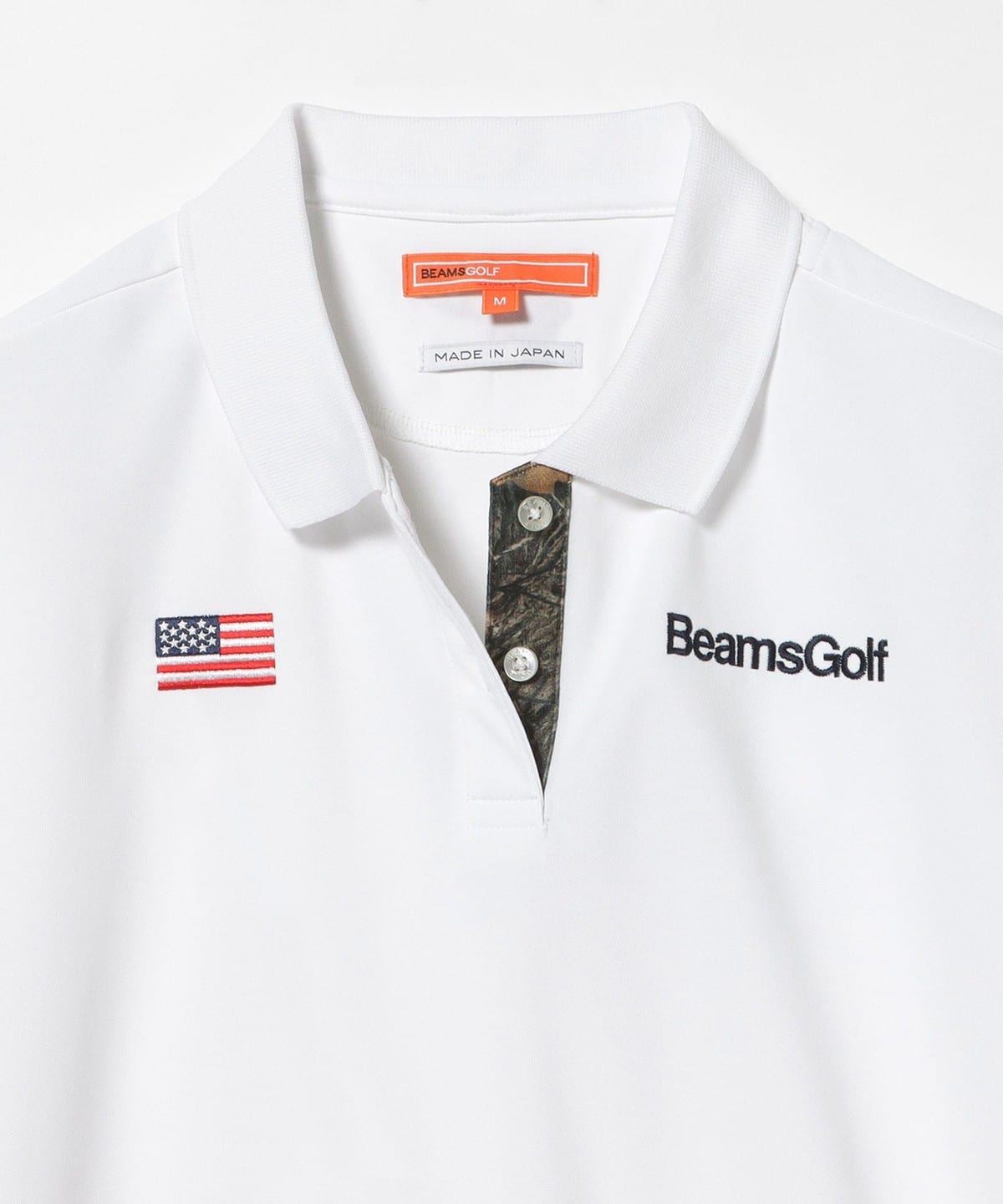 BEAMS GOLF BEAMS GOLF ORANGE / Rib-line Polo Shirt (Moisture