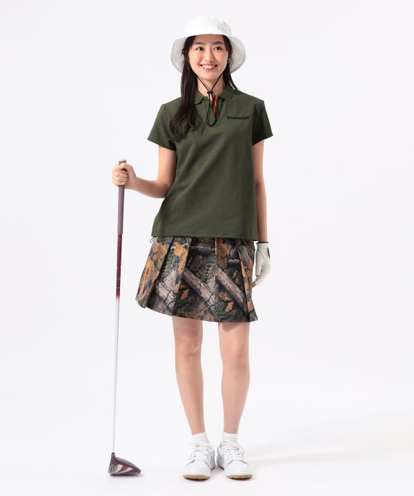 ORANGE LABEL / シアサッカー スキッパー ポロシャツ Model：H170 B74 W60 H86　Size：M