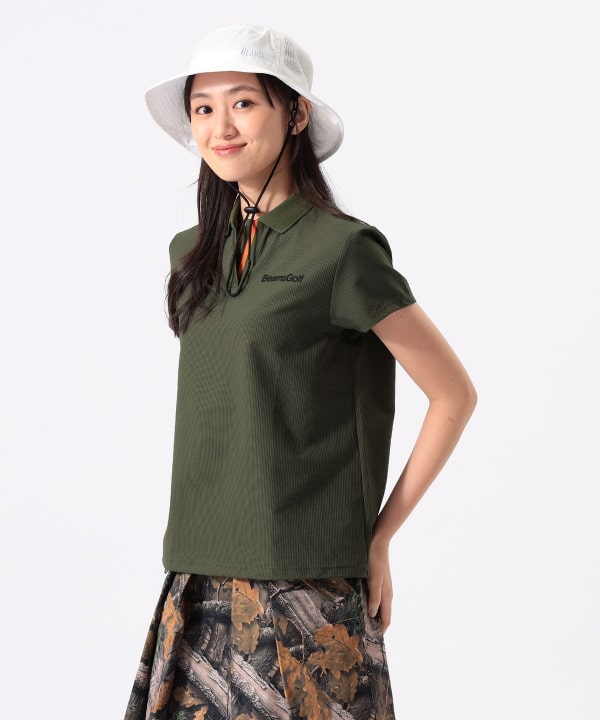 ORANGE LABEL / シアサッカー スキッパー ポロシャツ Model：H170 B74 W60 H86　Size：M