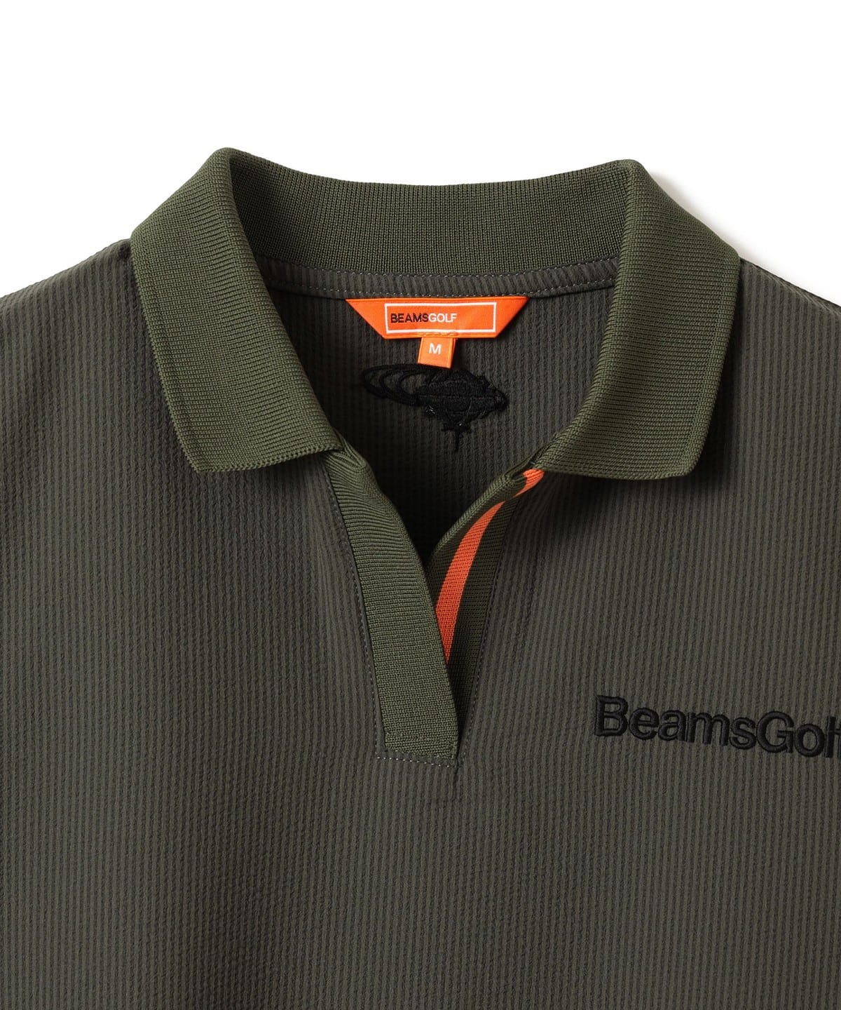 BEAMS GOLF BEAMS GOLF ORANGE / Seersucker Skipper Polo Shirt