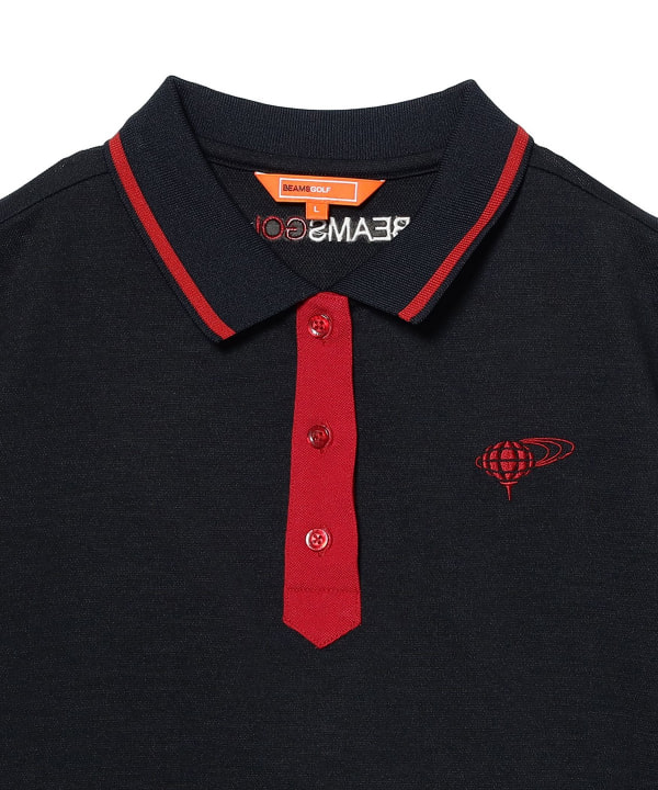 【+10%ポイントUP】ORANGE LABEL / ネクタイモチーフ ライン ポロシャツ（吸水速乾）