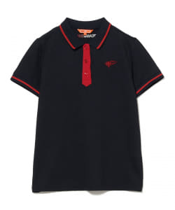 【+10%ポイントUP】ORANGE LABEL / ネクタイモチーフ ライン ポロシャツ（吸水速乾）