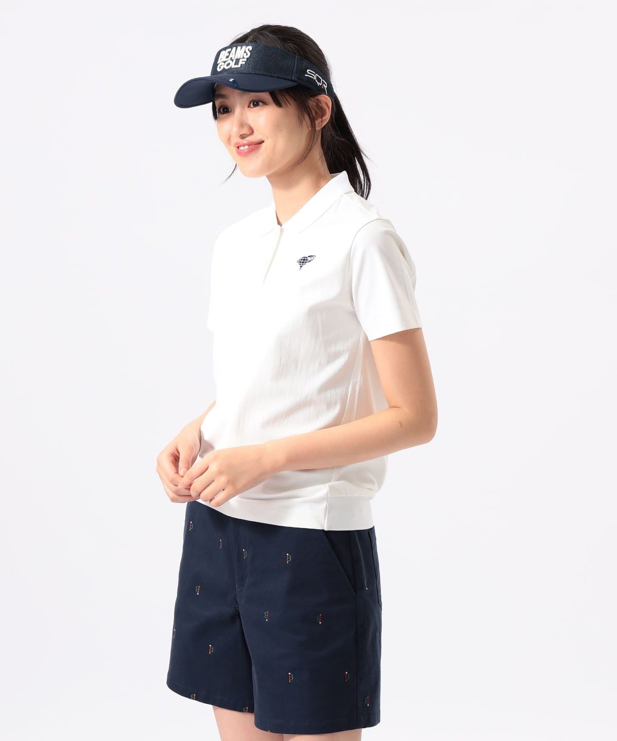 BEAMS GOLF（ビームス ゴルフ）ORANGE LABEL / 1976袖ロゴ バックリブ