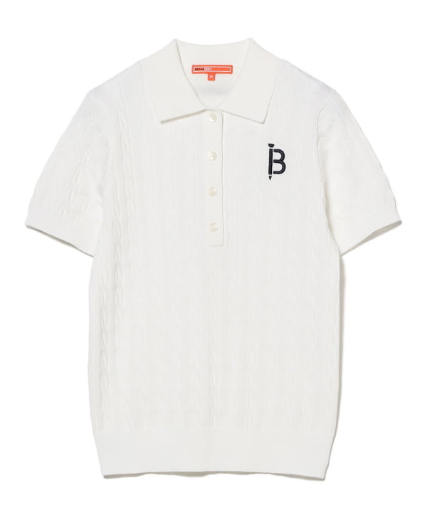 【+10%ポイントUP】ORANGE LABEL / ケーブル ニットポロシャツ