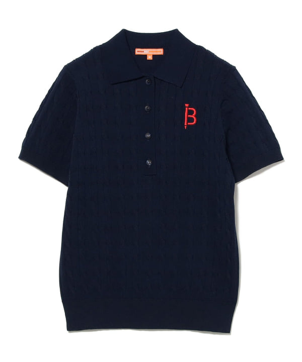 【+10%ポイントUP】ORANGE LABEL / ケーブル ニットポロシャツ