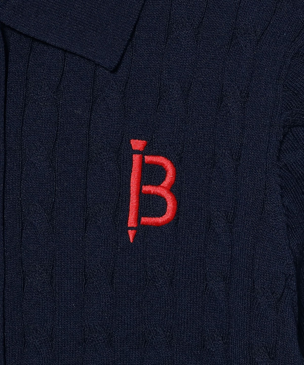 【+10%ポイントUP】ORANGE LABEL / ケーブル ニットポロシャツ