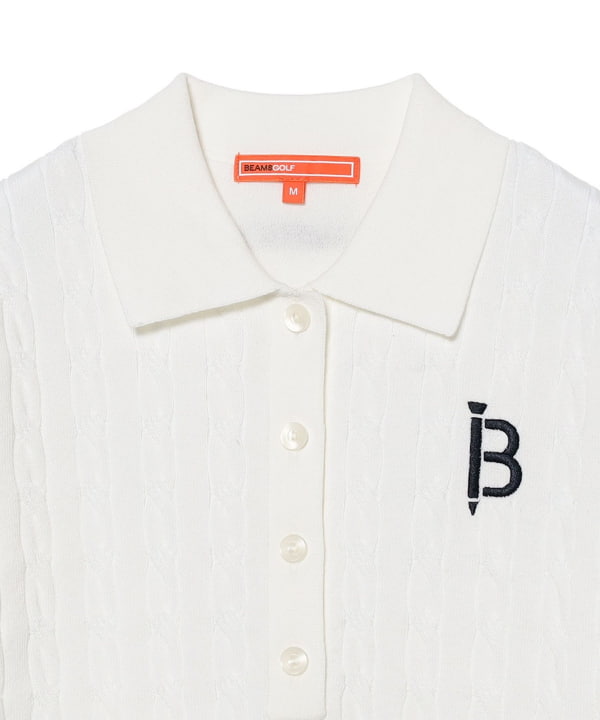 【+10%ポイントUP】ORANGE LABEL / ケーブル ニットポロシャツ