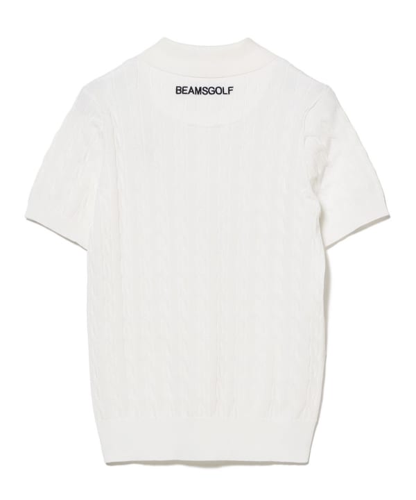【+10%ポイントUP】ORANGE LABEL / ケーブル ニットポロシャツ