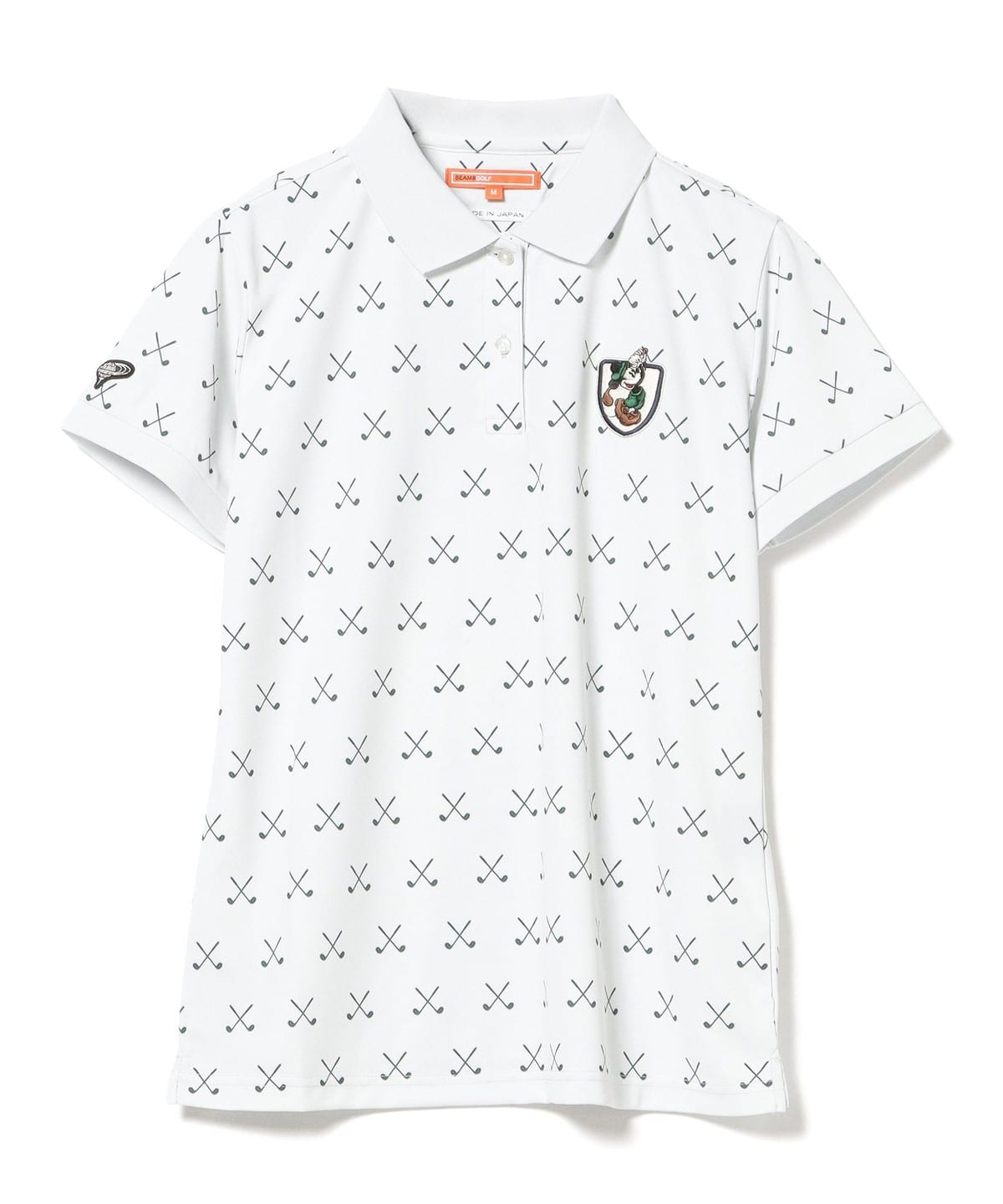 BEAMS GOLF（BEAMS GOLF）迪士尼/米奇/全印花polo衫（吸濕排汗、快乾 