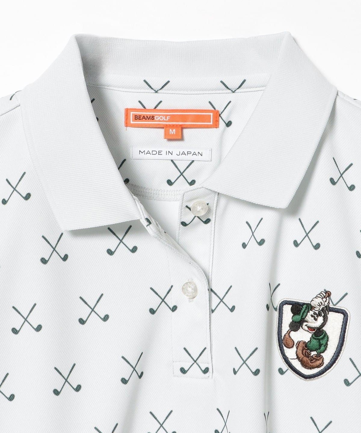 BEAMS GOLF（BEAMS GOLF）迪士尼/米奇/全印花polo衫（吸濕排汗、快乾 