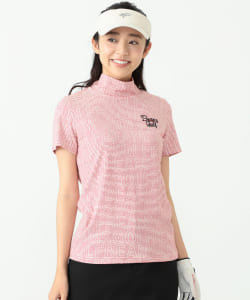 BEAMS GOLF ORANGE LABEL / ロゴ ボーダー モックタートルネック シャツ