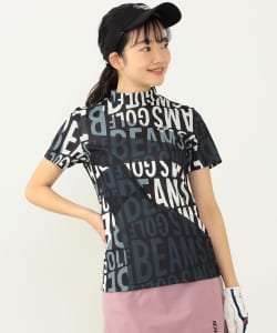 【アウトレット】〈WOMEN〉BEAMS GOLF ORANGE LABEL / ロゴ サイケ モックネックシャツ
